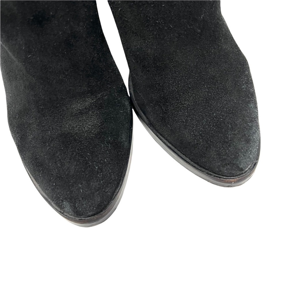 Dolce Vita Stevie Black Suede Leather Zip Back Heeled Ankle Booties Women 9 - Picture 3 of 11